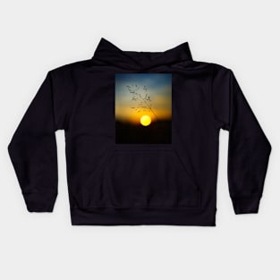 Selective focus sunset Kids Hoodie